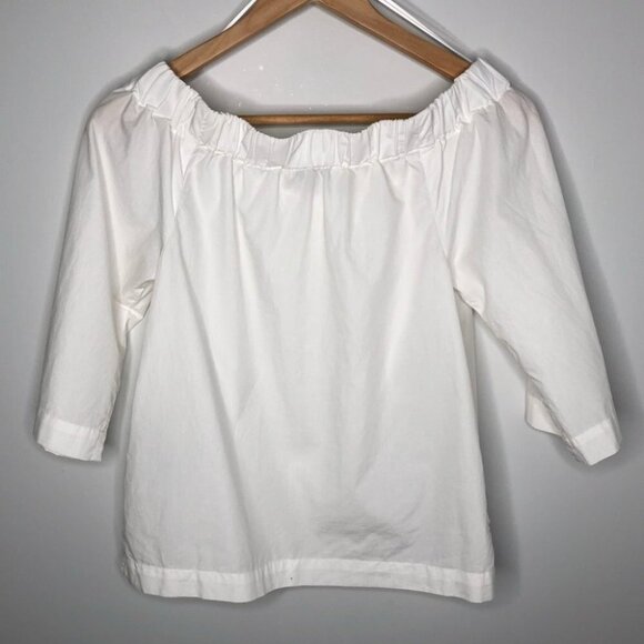 Madewell  White Clean Off the Shoulder Top Size XXS - Picture 9 of 10